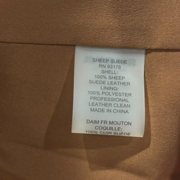 Elie Tahari Suede Military Jacket Amber Color Women's Size S NEW - Picture 12 of 12